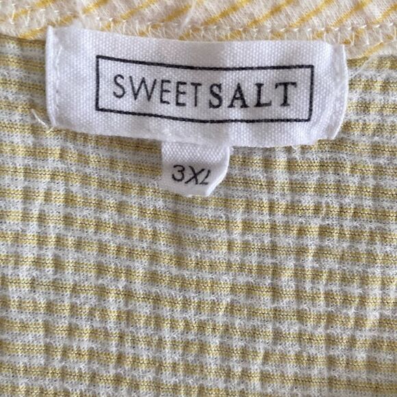 Yellow Striped Knit Dolman Sleeve Casual Modest Summer Midi Dress with belt - Picture 6 of 8